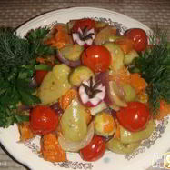 Рецепт Теплого салата Зимняя радость