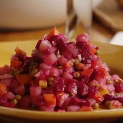 Домашний винегрет с фасолью