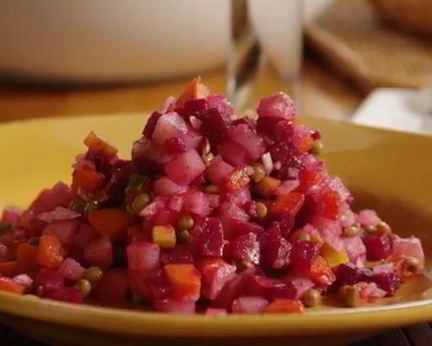 Домашний винегрет с фасолью