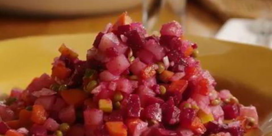 Рецепт домашнего винегрета с фасолью