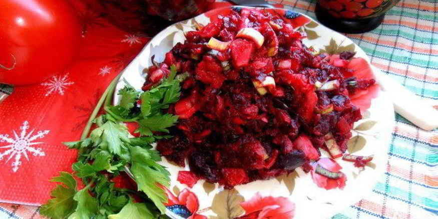 Рецепт салата винегретного мотив с пикантной заправкой