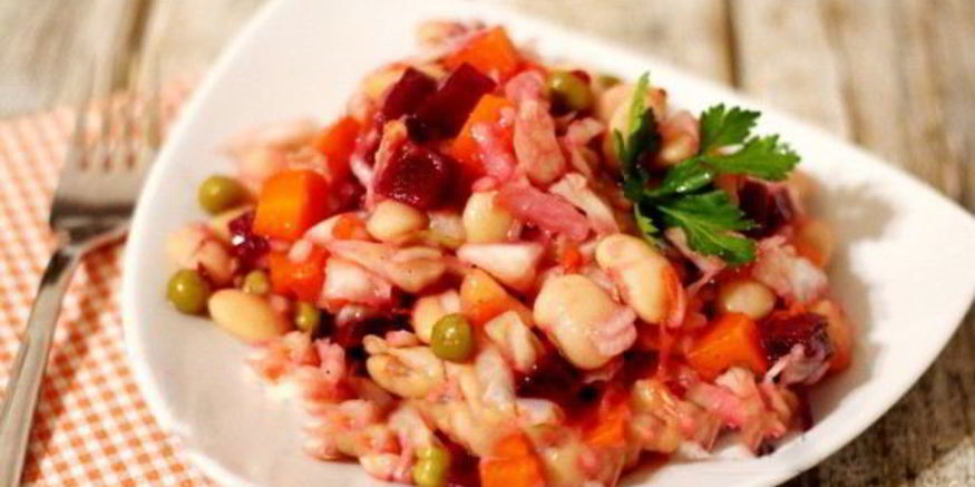 Рецепт винегрета с фасолью