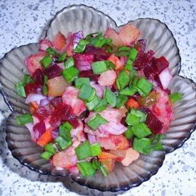 Винегрет с малосольной селедкой