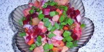 винегрет с малосольной селедкой