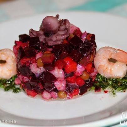 Винегрет с морепродуктами