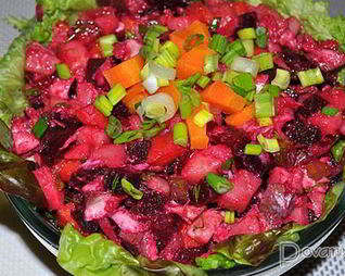 Винегрет с отварной рыбой