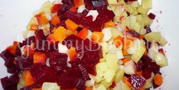 винегрет с сельдью и консервированной фасолью