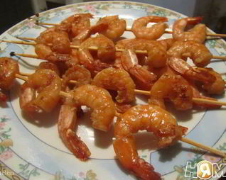 Имбирные креветки в соевом маринаде