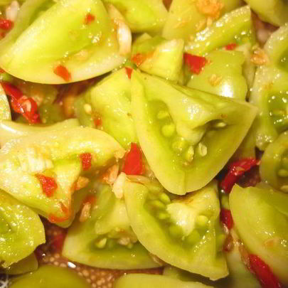 Маринованные зеленые помидоры в кисло-сладком, остром маринаде Закусон
