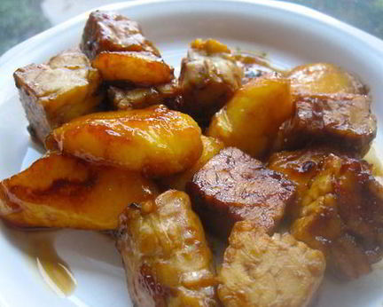 Тофу в маринаде с манго