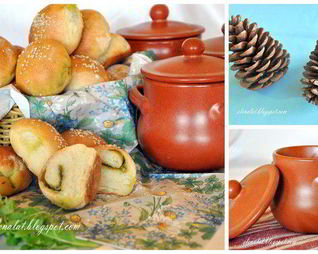 Булочки с соусом песто