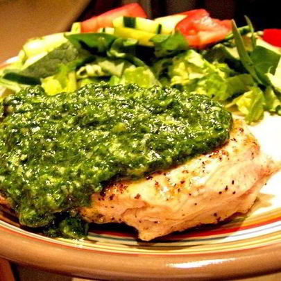 Курица с соусом песто