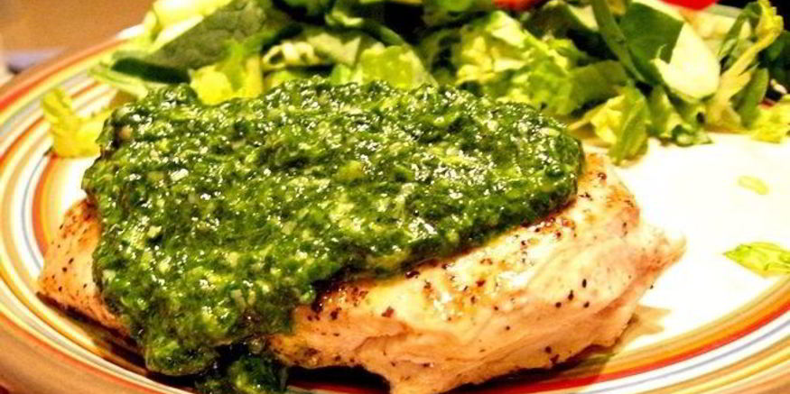 Рецепт курицы с соусом песто