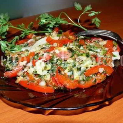 Овощи пассированные с соусом Песто