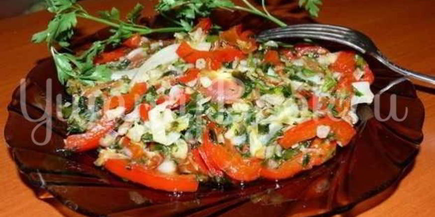 Рецепт овощей пассированных с соусом песто