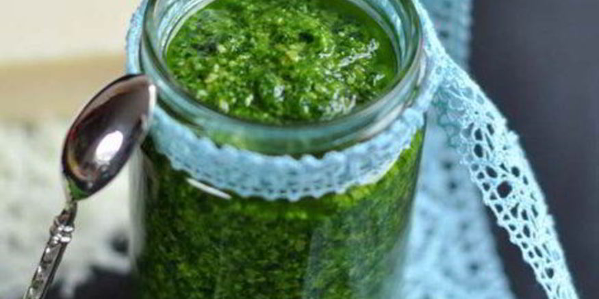 Рецепт песто из черемши с миндалем