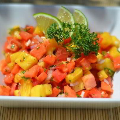 Сальса из ананаса и папайи