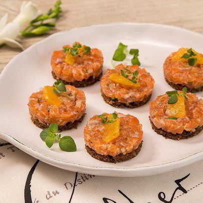 Тартар из семги с апельсином