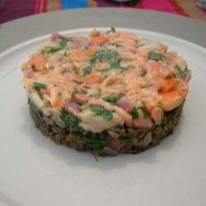 Тартар из свежего тунца и гребешков