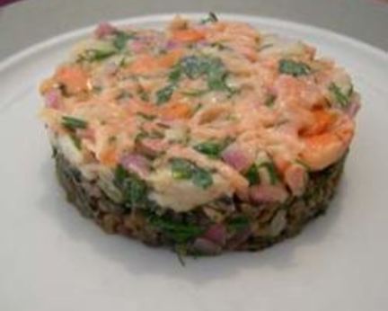 Тартар из свежего тунца и гребешков