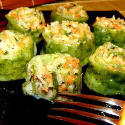 Теплый тартар ролл из семги