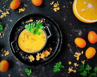 Заварной сырный соус с апельсинами