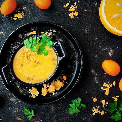 Заварной сырный соус с апельсинами