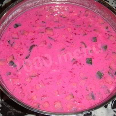 Борщ холодный с рыбой и редькой