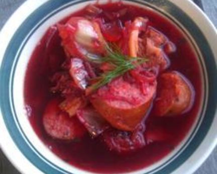 Борщ на мясном бульоне