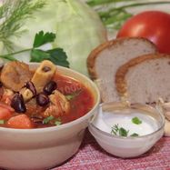 Рецепт Борща с фасолью и курицей