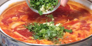 борщ с фасолью и курицей