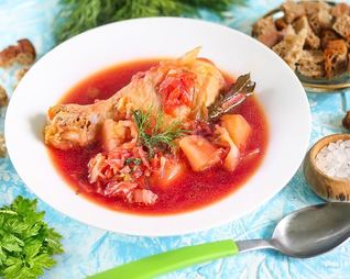 Борщ с курицей в мультиварке