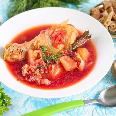 Борщ с курицей в мультиварке