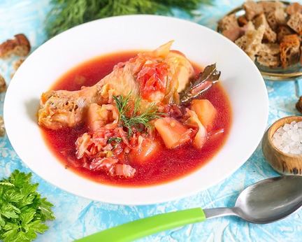 Борщ с курицей в мультиварке