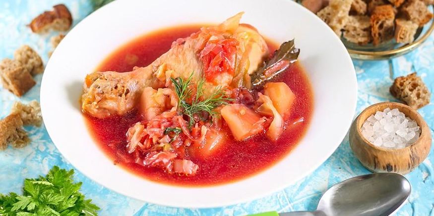 Рецепт борща с курицей в мультиварке
