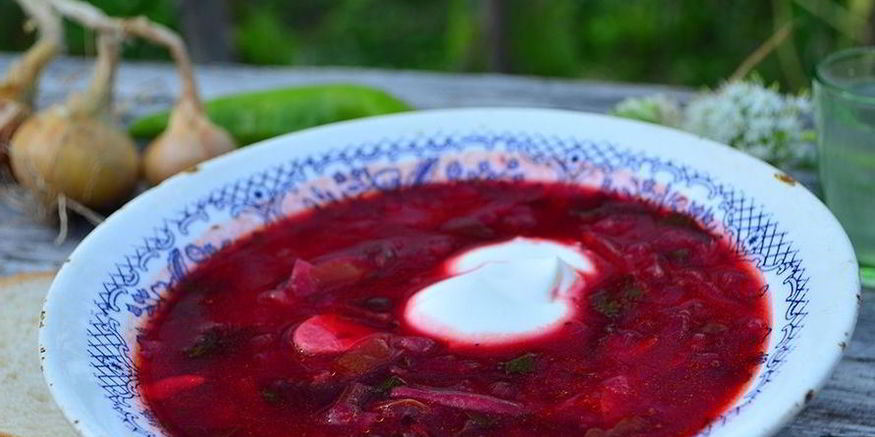 Рецепт борща в казане на костре