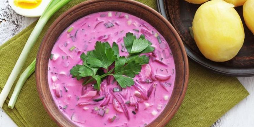 Рецепт холодного борща на кефире