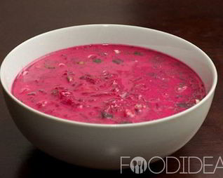 Холодный борщ с маринованной свеклой