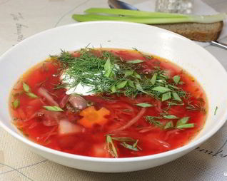 Постный борщ с фасолью