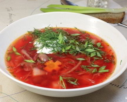 Постный борщ с фасолью