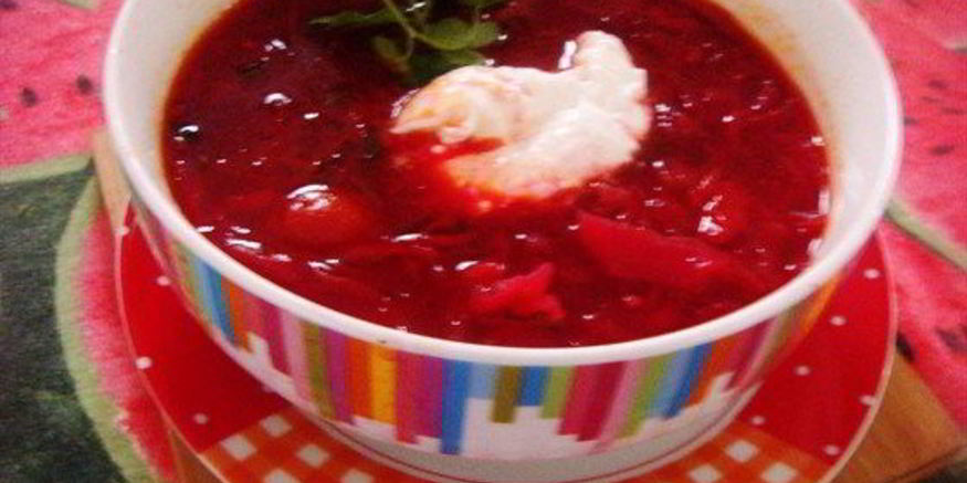 Рецепт постного борща с коньяком