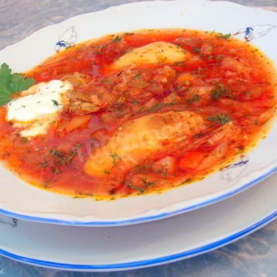 Украинский борщ с ушками