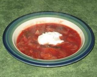 Вегетарианский грибной борщ с фасолью