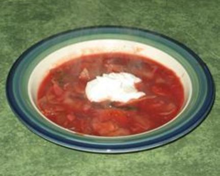 Вегетарианский грибной борщ с фасолью