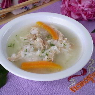 Бульон куриный с рисом