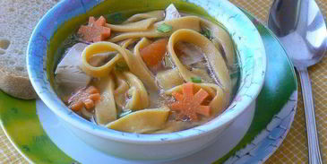 домашняя лапша из тыквы на курином бульоне