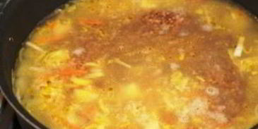 простой суп на мясном бульоне