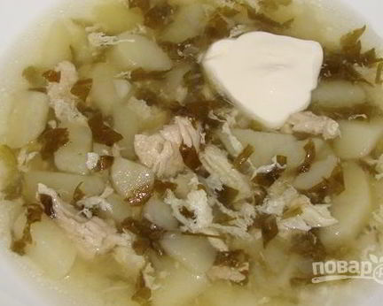 Щавель на курином бульоне