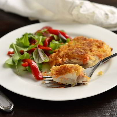 Судак по-венски с овощным бульоном