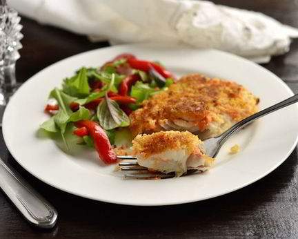 Судак по-венски с овощным бульоном